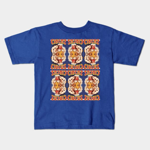 ACID BATH Tiger HERO | Mirror Psychic | Tiger Circus Popart | Vintage Circus Poster Bomb Reimagined | LSD Kaleidoscope Freakshow Kids T-Shirt by Tiger Picasso